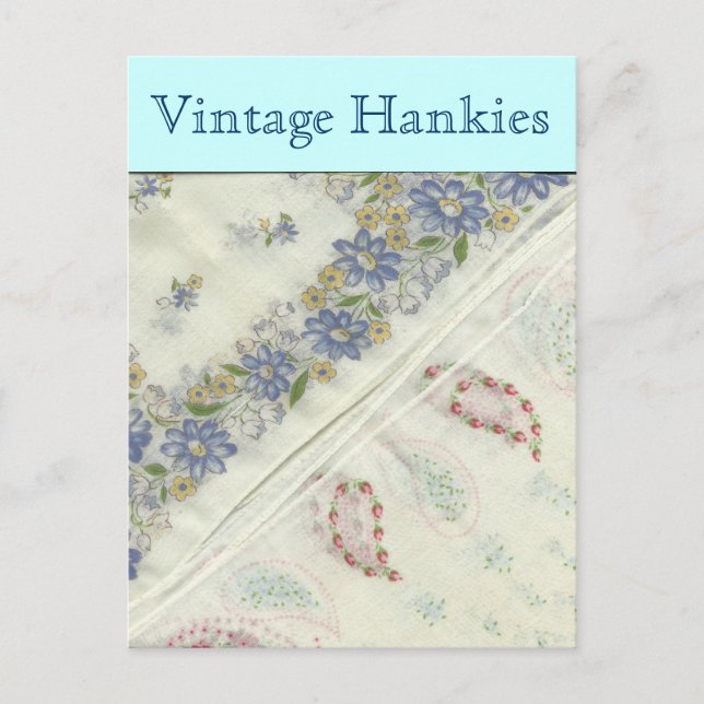 Vintage Hankies Postcard (Front)