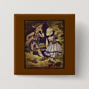 Vintage Hansel and Gretel See the Cottage 2 Inch Square Button