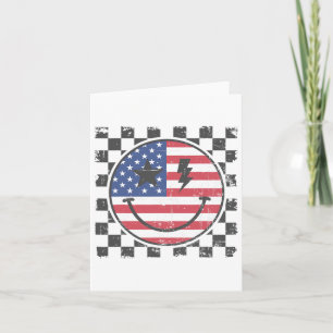 Vintage Happy 4th Of July Boy Smile Face Retro Usa Card