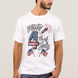 Vintage Happy 4th of July Patriotic Firework Shirt