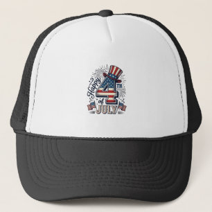 Vintage Happy 4th of July Patriotic Hat Vector Des