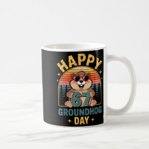 Vintage Happy 67 Groundhog Day Animal Lover Men Wo Coffee Mug