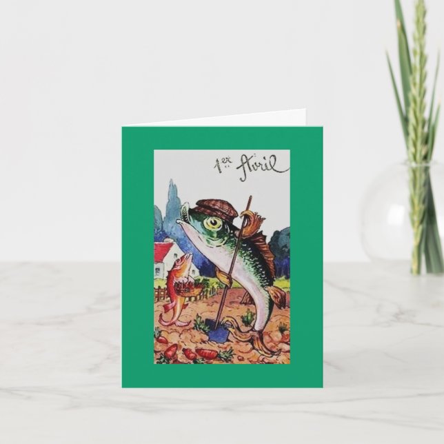 Vintage Happy April Fools Day Fish Card (Front)