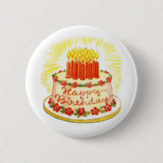 Vintage Happy Birthday Cake Pin