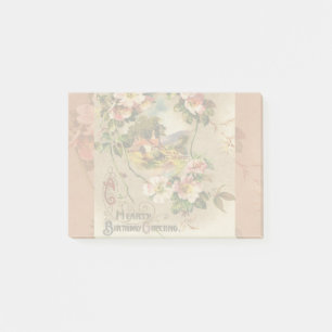 Vintage Happy Birthday Card Artwork Post-it Notes