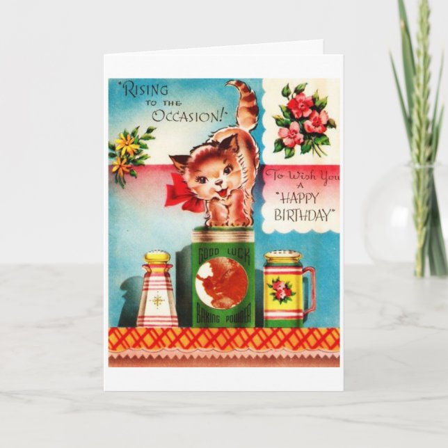 Vintage - Happy Birthday Cat, Card (Front)