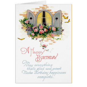 Vintage Happy Birthday Greeting Card