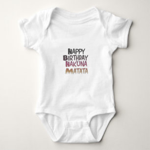 Vintage Happy Birthday Hakuna Matata Purple Inspir Baby Bodysuit