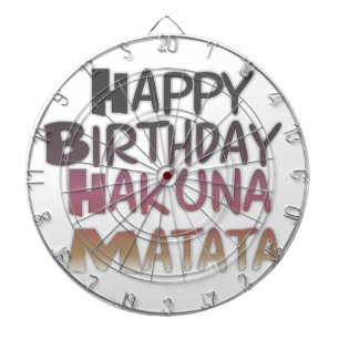 Vintage Happy Birthday Hakuna Matata Purple Inspir Dartboard