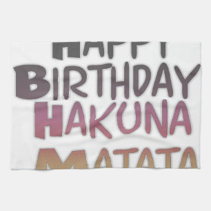 Vintage Happy Birthday Hakuna Matata Purple Inspir Kitchen Towel