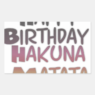 Vintage Happy Birthday Hakuna Matata Purple Inspir Sticker