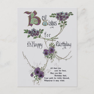 Vintage Happy Birthday postcard
