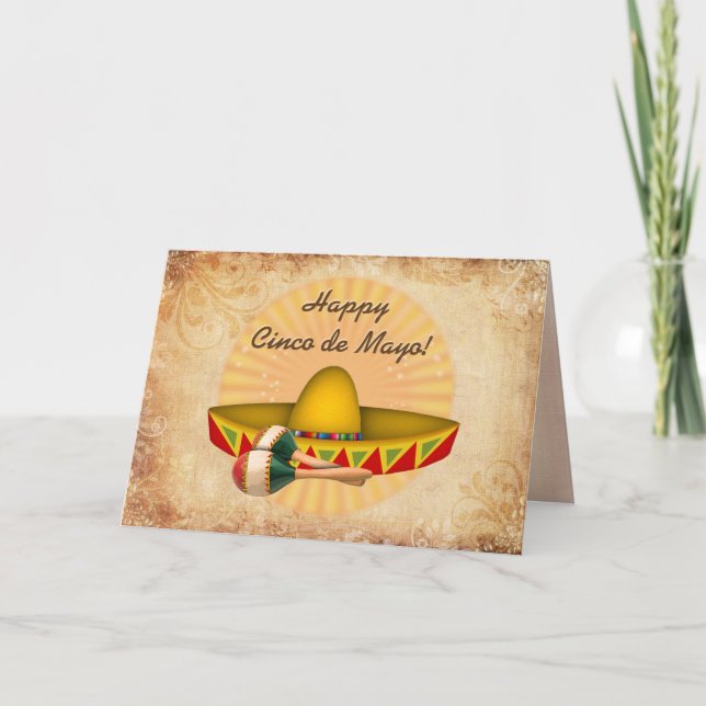 Vintage Happy Cinco de Mayo Card (Front)