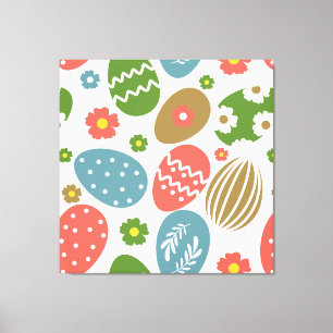 Vintage Happy Easter Blooms Canvas Print