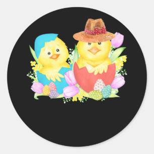 Vintage Happy Easter Duck Eggs Classic Round Sticker