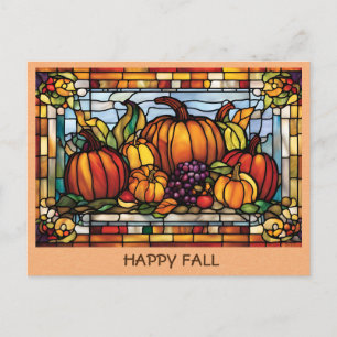 Vintage Happy Fall Pumpkin Autumn Harvest Postcard