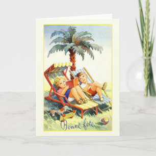 Vintage Happy French Birthday Card