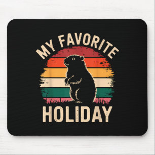 Vintage Happy Groundhog Day 2025 Funny Woodchuck Mouse Pad