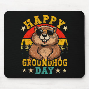 Vintage Happy Groundhog Day Animal Lover Men Women Mouse Pad