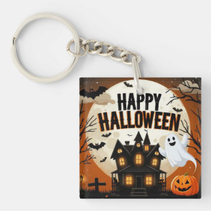 Vintage happy Halloween art Keychain