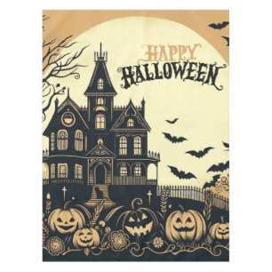 Vintage happy Halloween art Tablecloth