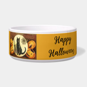 Vintage Happy Halloween Black Cat Bathroom Decor