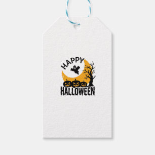 Vintage Happy Halloween Ghost Pumpkin Shirt Design Gift Tags
