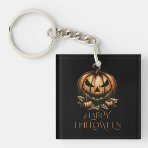 Vintage happy Halloween pumpkin Keychain