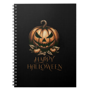 Vintage happy Halloween pumpkin Notebook