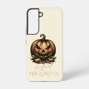 Vintage happy Halloween pumpkin Samsung Galaxy Case