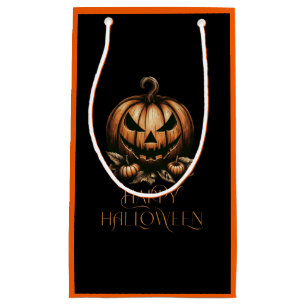 Vintage happy Halloween pumpkin Small Gift Bag