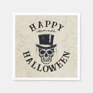 Vintage Happy Halloween Skull Napkin