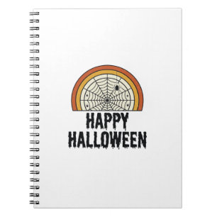 Vintage Happy Halloween Spider Web Vector Design_1 Notebook