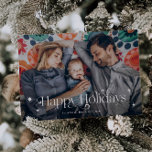 Vintage Happy Holidays Christmas Photo Holiday Card<br><div class="desc">Fun and festive Christmas photo card featuring vintage font with swirl that says "happy holidays" with stars around. Add your family photo.</div>