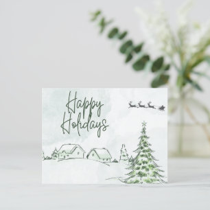 Vintage Happy Holidays Holiday Postcard