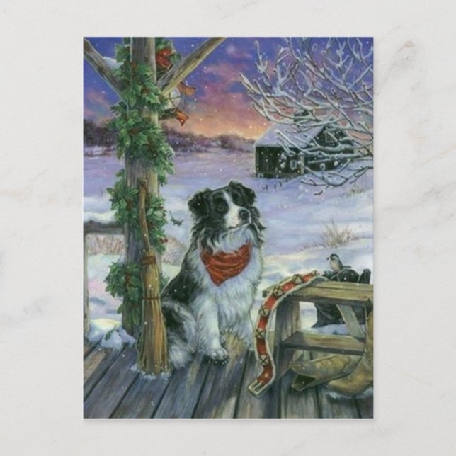 Vintage Happy Holidays Holiday Postcard (Front)