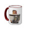 Vintage Happy Man Drinking Giant Cup of Coffee