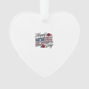 Vintage Happy Memorial Day Poppy Flag Shirt Design Ornament