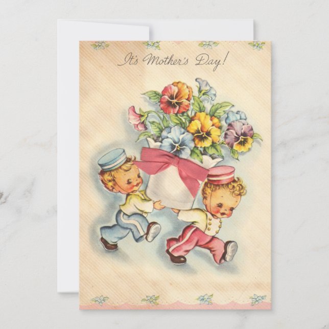 Vintage Happy Mothers day Holiday Card (Front)