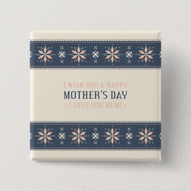 Vintage Happy Mother's Day | Pin Button (Front)