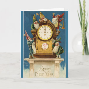 Vintage - Happy New Year Elves, Card