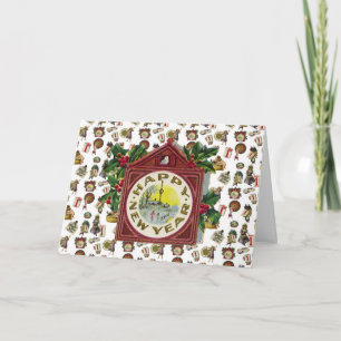 Vintage Happy New Year Holiday Card