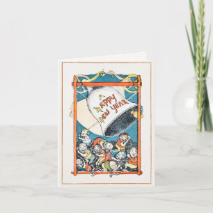 Vintage Happy New Year Holiday Card