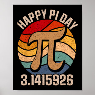 Vintage Happy Pi Day 3.14 For Men And Kids Poster