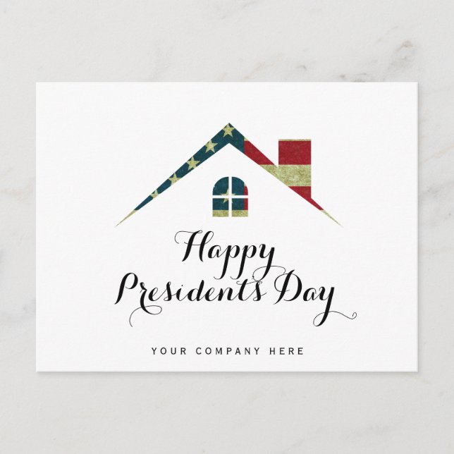 Vintage Happy President's Day Realty Postcard (Front)