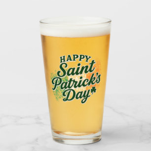 Vintage Happy Saint Patrick's day Glass