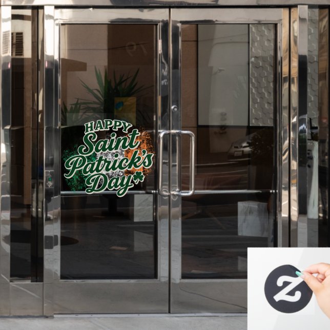 Vintage Happy Saint Patrick's day  Window Cling (Office Door)