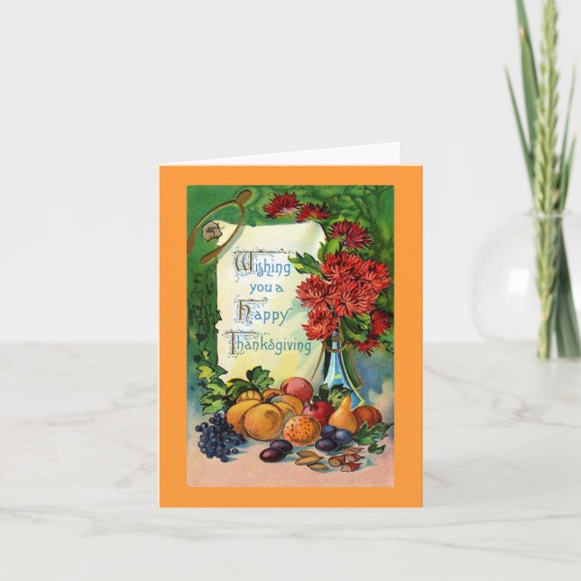 Vintage Happy Thanksgiving Card Reproduction (Front)