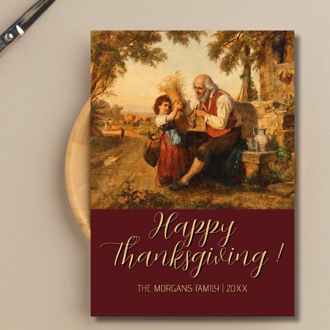 Vintage Happy Thanksgiving Harvest Roman Campagna  Card (Creator Uploaded)