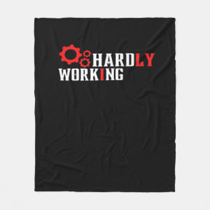 Vintage Hardly Working Funny Typography Essential Fleece Blanket